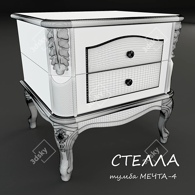 Dream-4 Nightstand: Stylish and Sturdy 3D model image 2