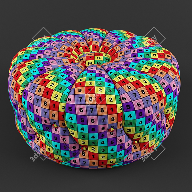 Title: Luxury Plush Pouf 3D model image 3