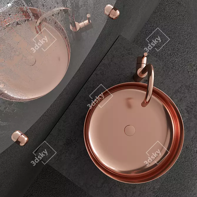 Superfront BLOCKS Copper Wash Basin 3D model image 2