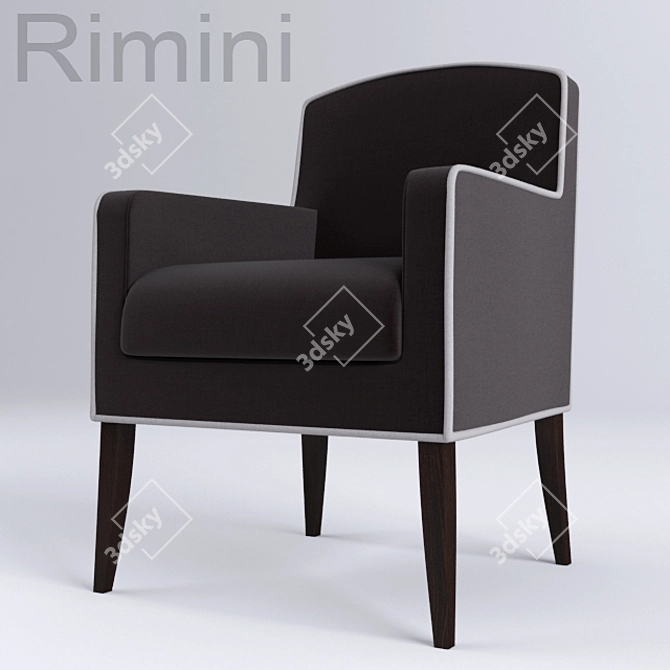 Elegant Rimini Armchair 3D model image 1