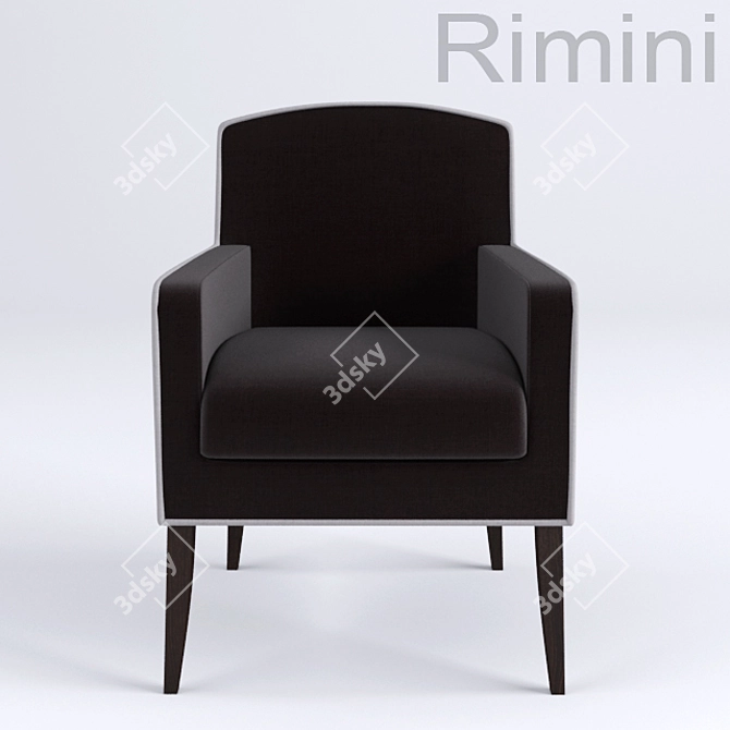 Elegant Rimini Armchair 3D model image 2