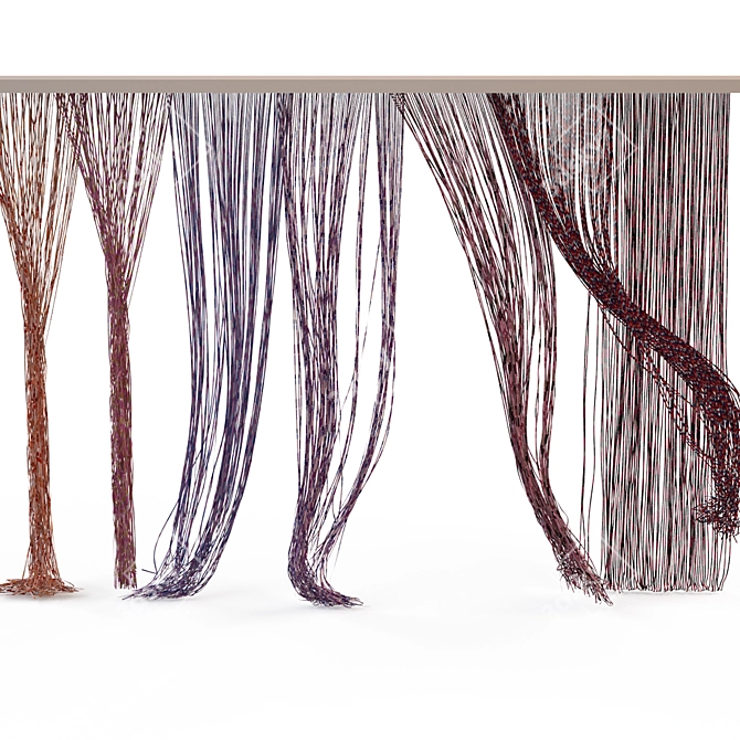 Muslin Rope Curtains 3D model image 1