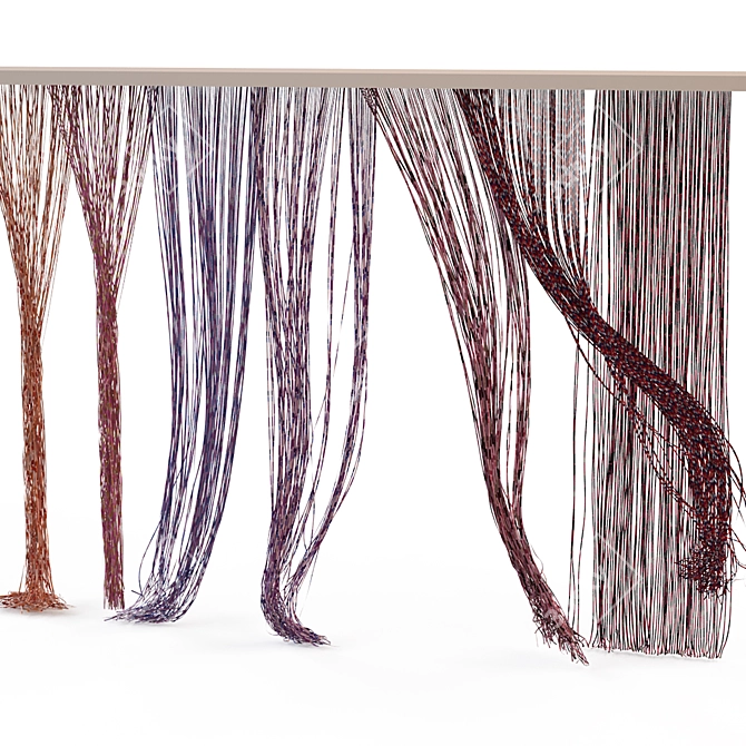 Muslin Rope Curtains 3D model image 3