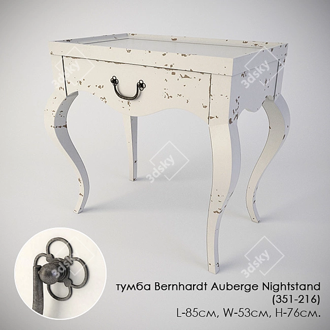 Elegant Bernhardt Curbstone Nightstand 3D model image 1