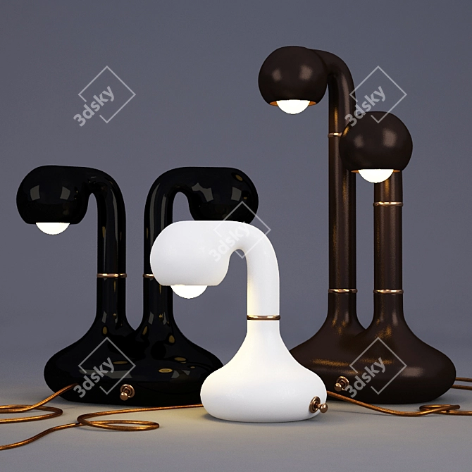 Elegant Entler Ceramic Table Lamps 3D model image 2