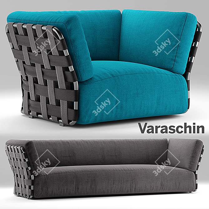 Stylish Varaschin Obi Sofa 3D model image 1