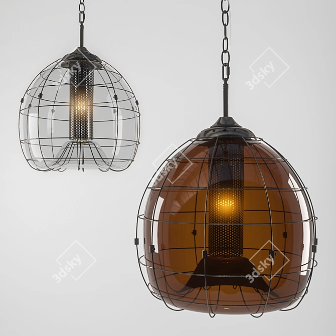 Faraday Glass Pendant | Small 3D model image 1