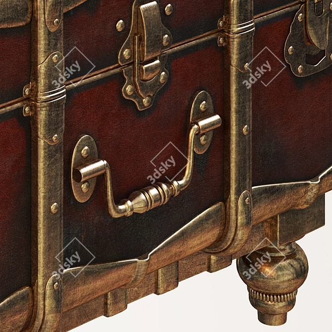 Vintage Treasure Chest 3D model image 2