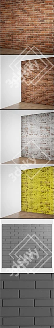 Vibrant Brick Texture for 3D Visualizations 3D model image 2