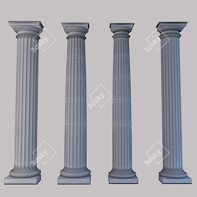 Doric Column Set: Elegant Variations 3D model image 2