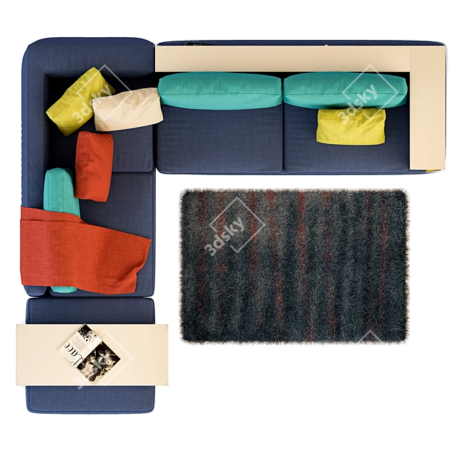 Contemporary L-Shape Sofa: City-home 3D model image 2