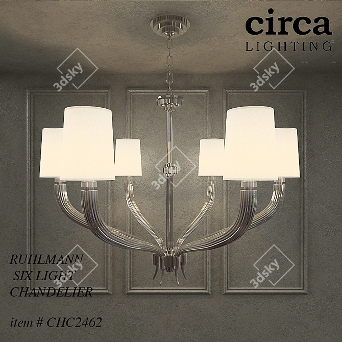 Elegant Ruhlmann 6-Light Chandelier 3D model image 1