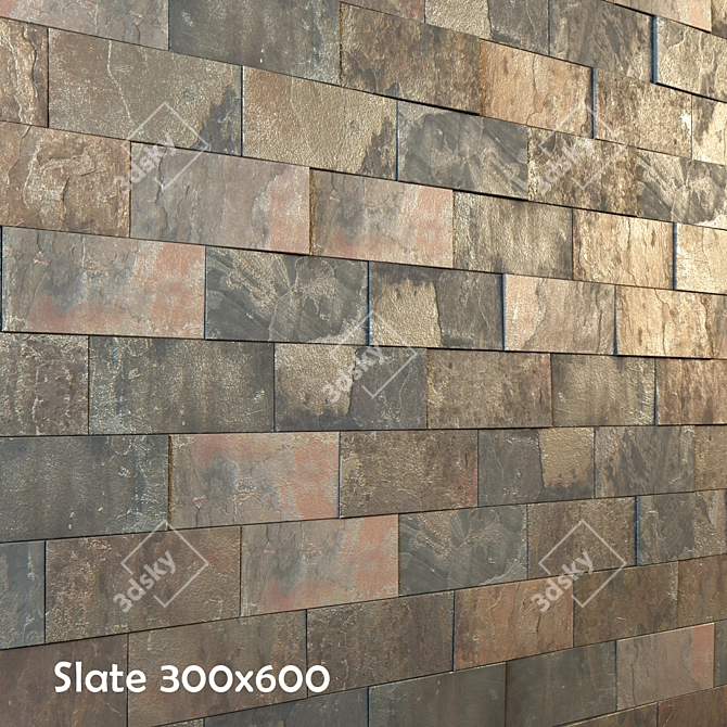 Slate Tiles: Stylish Flooring Solution 3D model image 1