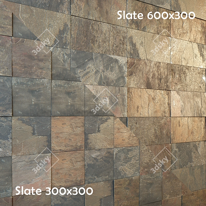 Slate Tiles: Stylish Flooring Solution 3D model image 2