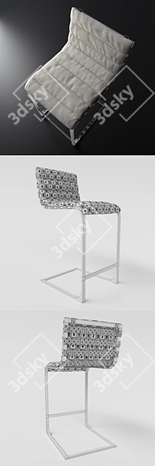 Elegant Oviedo Barstool: Restoration Hardware 3D model image 3