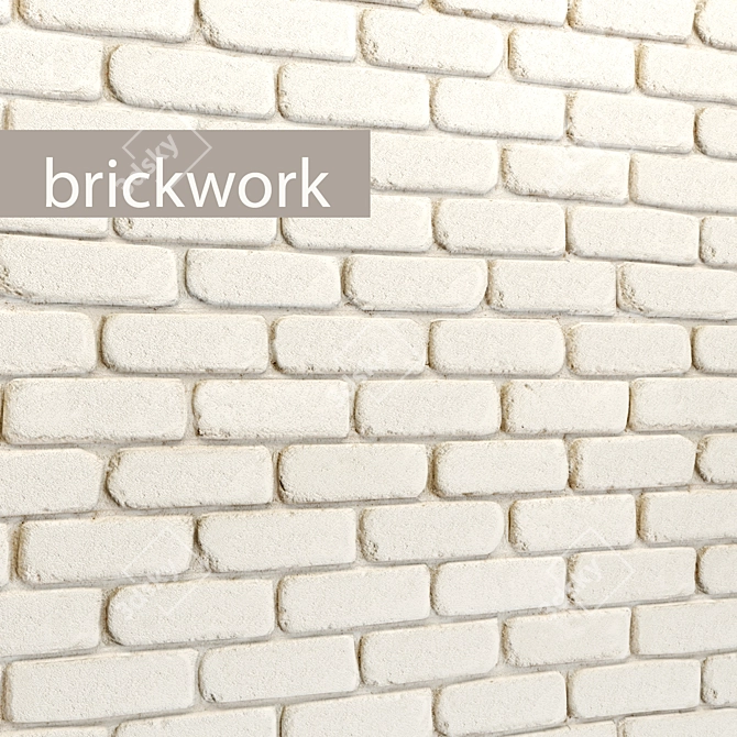 Stone Wall Tile - White Brick 3D model image 1