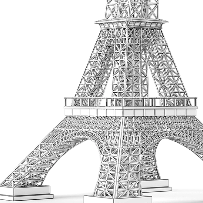 Eiffel Tower Desk Lamp 3D model image 3