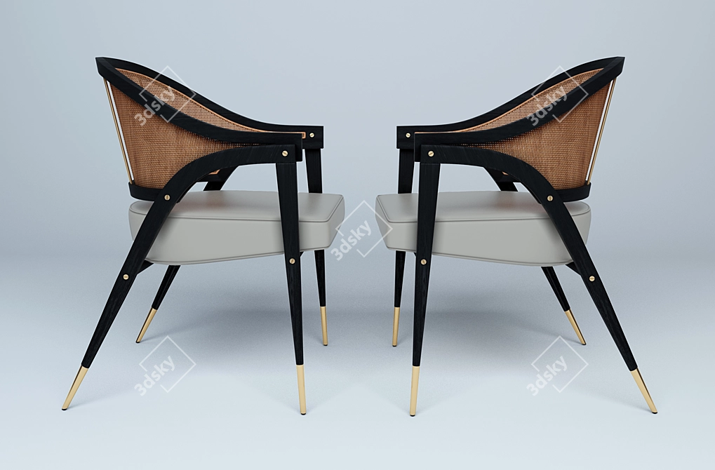 Mid-Century Dunbar Armchairs by Edward Wormley 3D model image 2