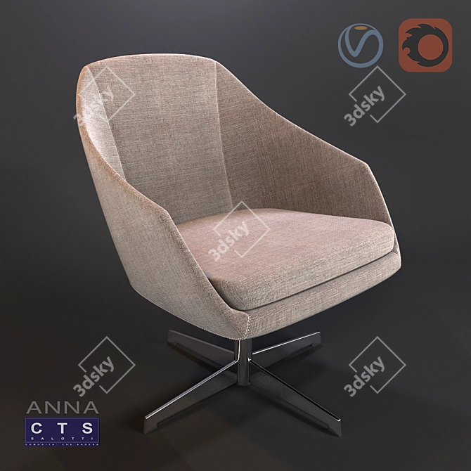 CTS Salotti Anna: Elegant and Comfortable 3D model image 1