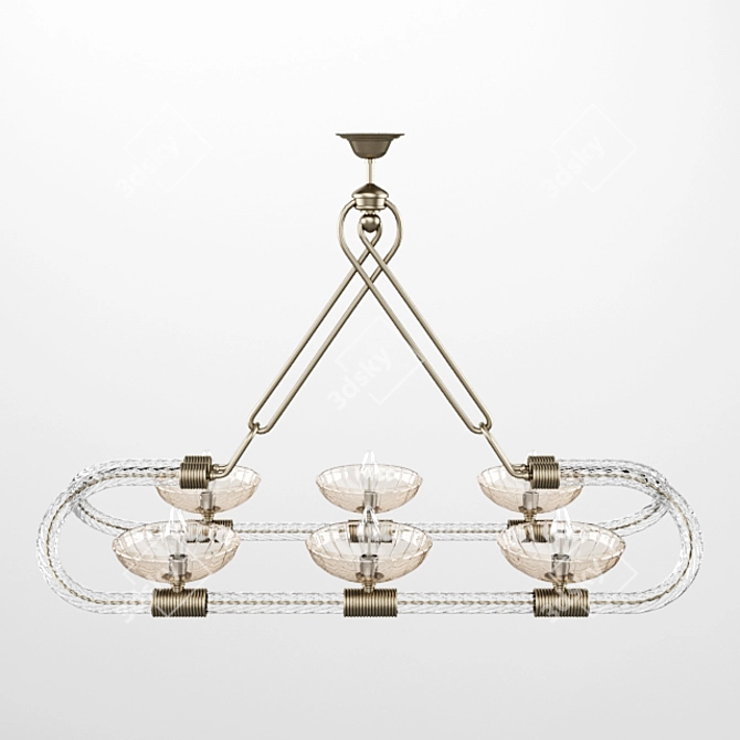 Arte Veneziana LD160/6: Art Deco Illumination 3D model image 2