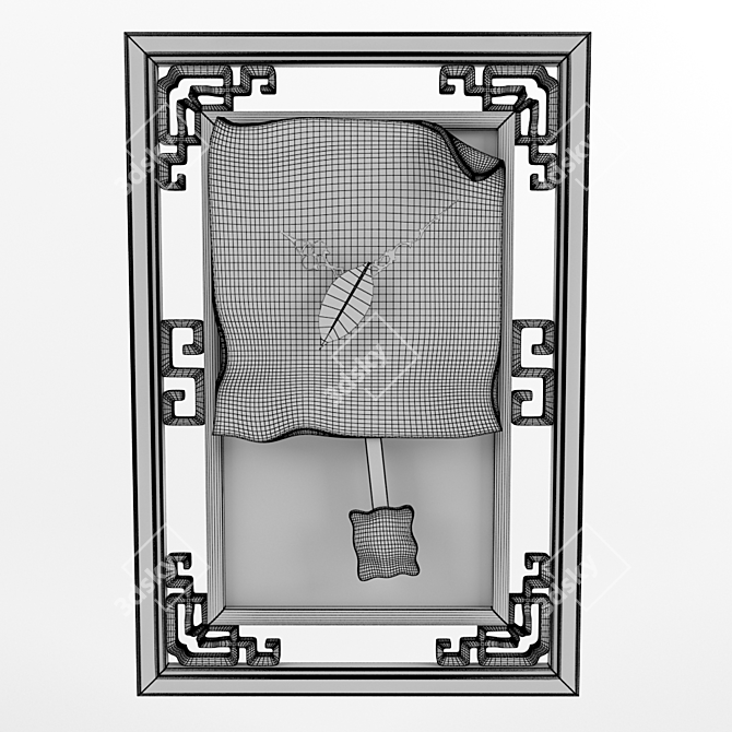 Mado Ikebana Wall Clock - Elegant Home Decor 3D model image 2