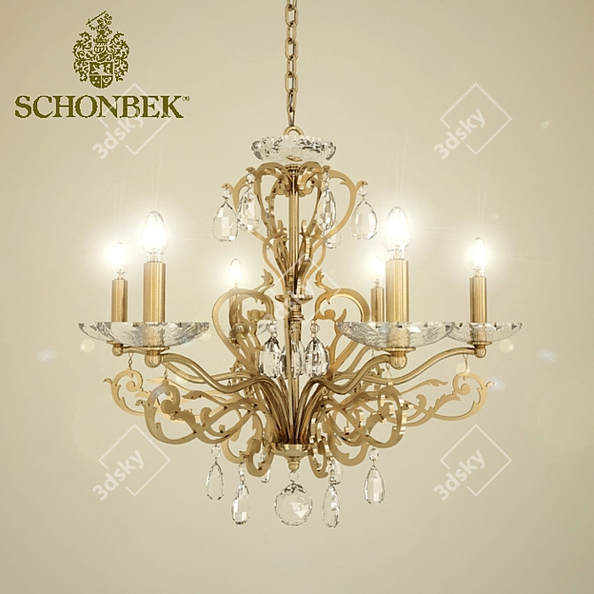 Elegant Schonbek Filigrae Chandelier 3D model image 1