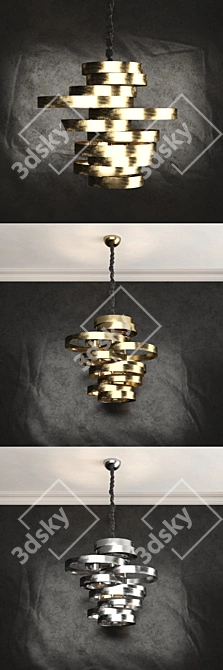 Gilded Brilliance Rings: Luxurious and Captivating 3D model image 2