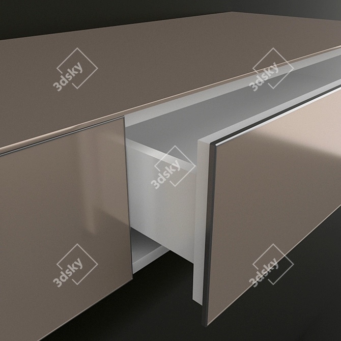 Elegant Corona Rend Table & Suspended Sideboard - Rimadesio 3D model image 3