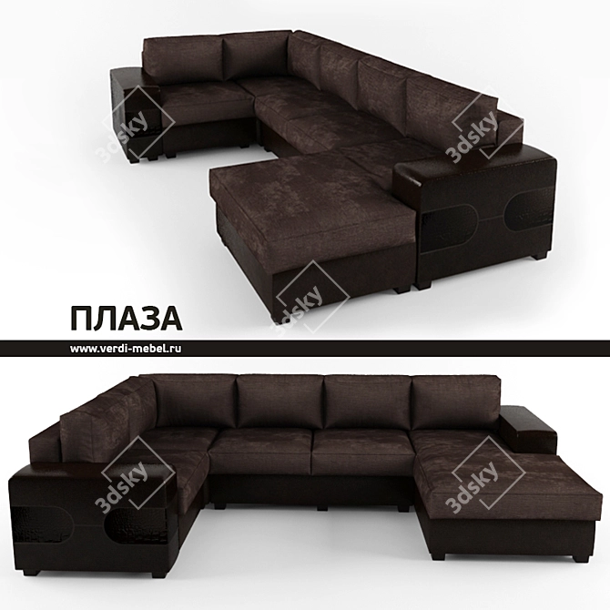 Verdi Plaza: Stylish and Functional Corner Sofa 3D model image 1