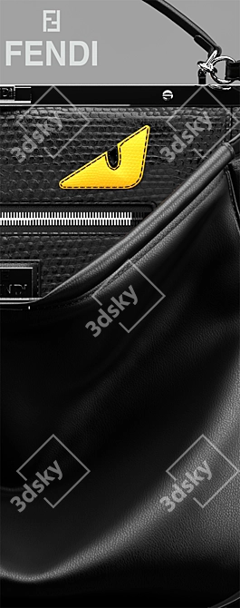 Elegant Fendi Peekaboo Bag 3D model image 3