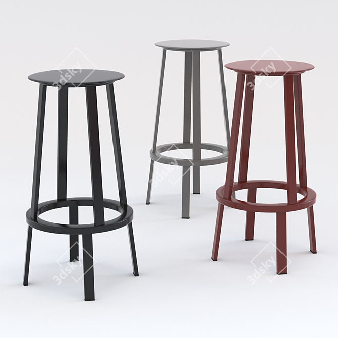 Revolver WH Bar Stool: Swivel Style 3D model image 1