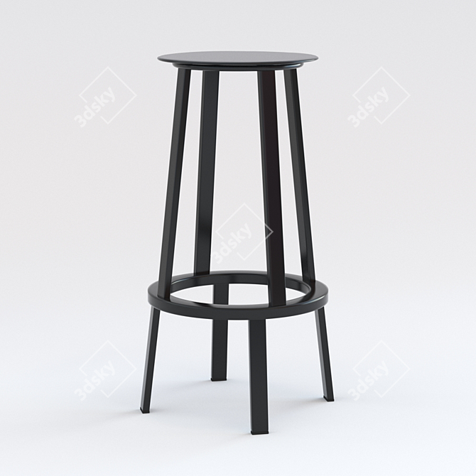 Revolver WH Bar Stool: Swivel Style 3D model image 2