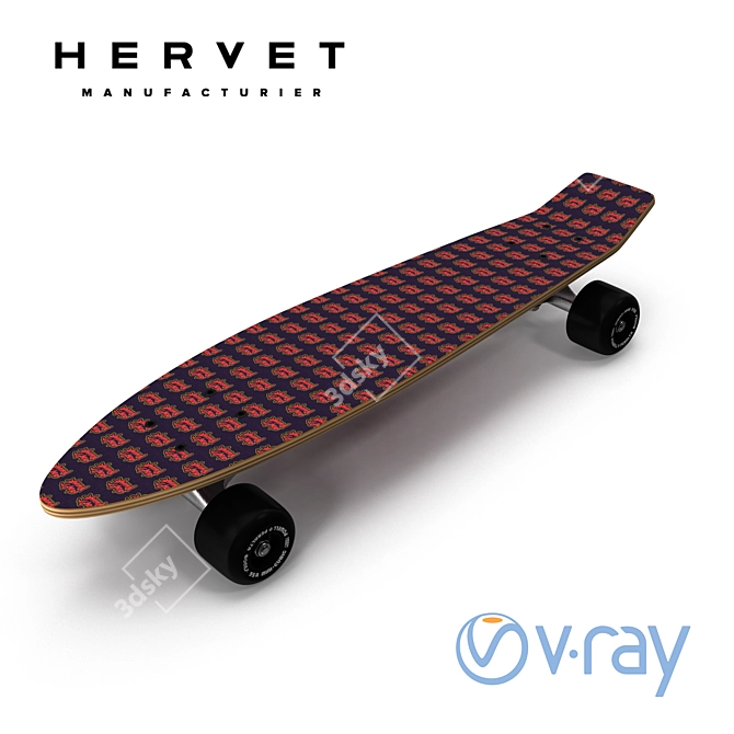  "DA FUNK" Skateboard by Hervet Manufakturier 3D model image 1