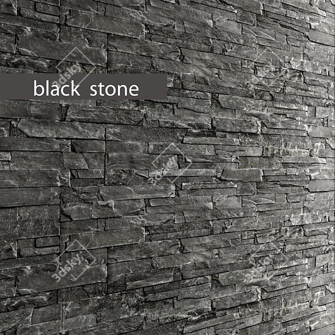 Loft Black Slate Wall - Perfect for Tiling 3D model image 1