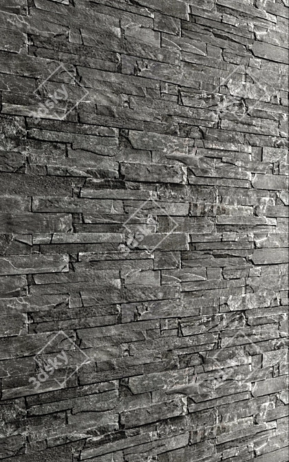 Loft Black Slate Wall - Perfect for Tiling 3D model image 2