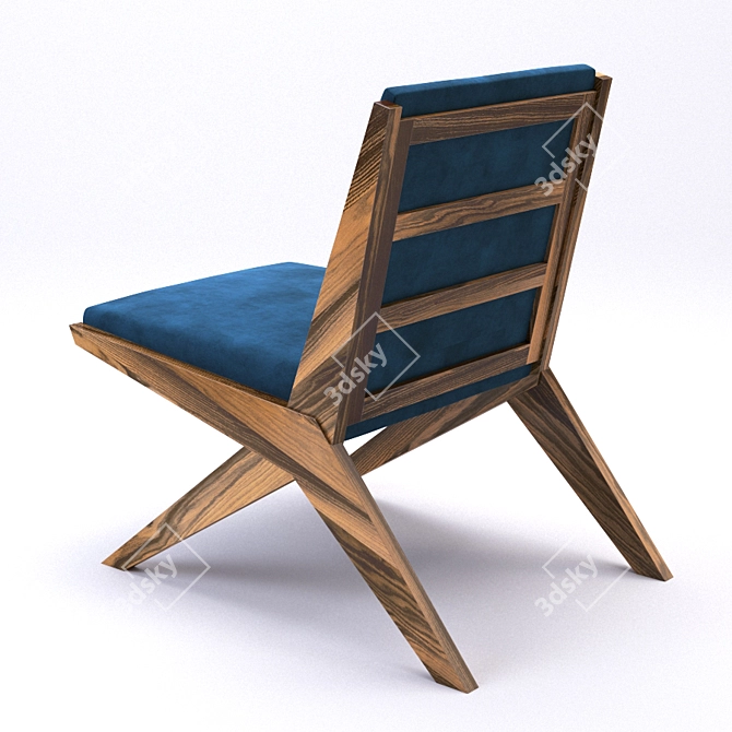 Kosmaj-inspired Walnut Armchair 3D model image 2