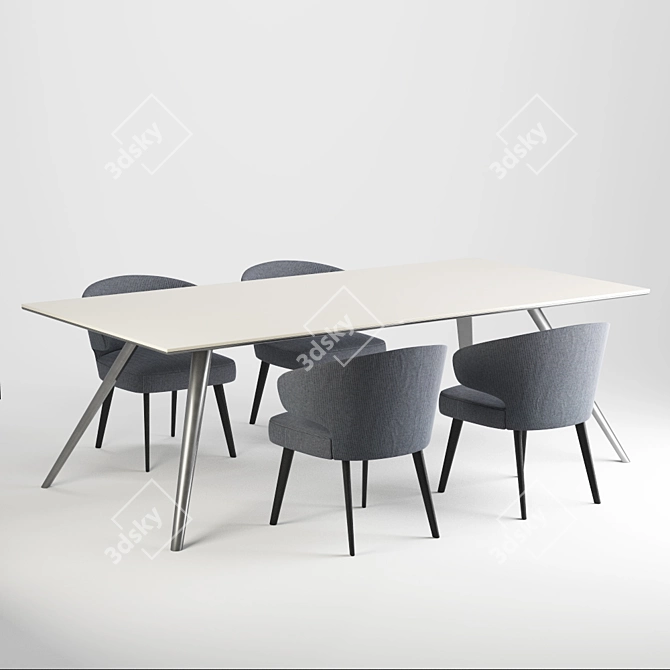 Elegant Minotti Aston & Evans Dining Set 3D model image 2