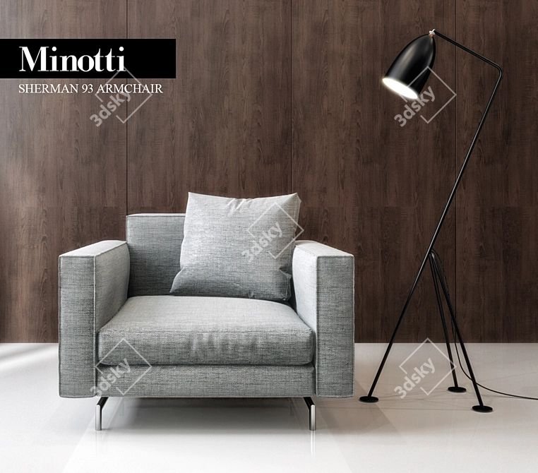 Elegant Minotti Sherman Armchair 3D model image 1