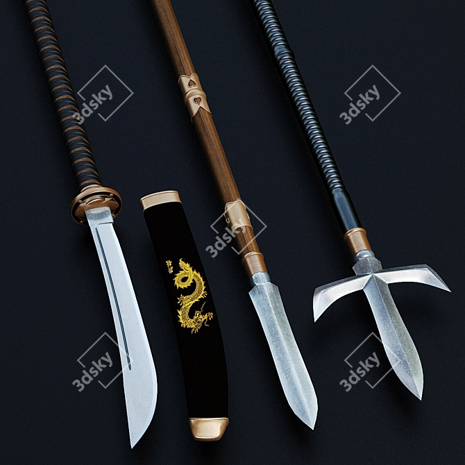 Japanese Martial Arts Weapons 3D model image 1