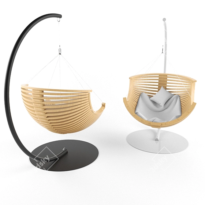 Ecostyle Wooden Suspended Seat 3D model image 2