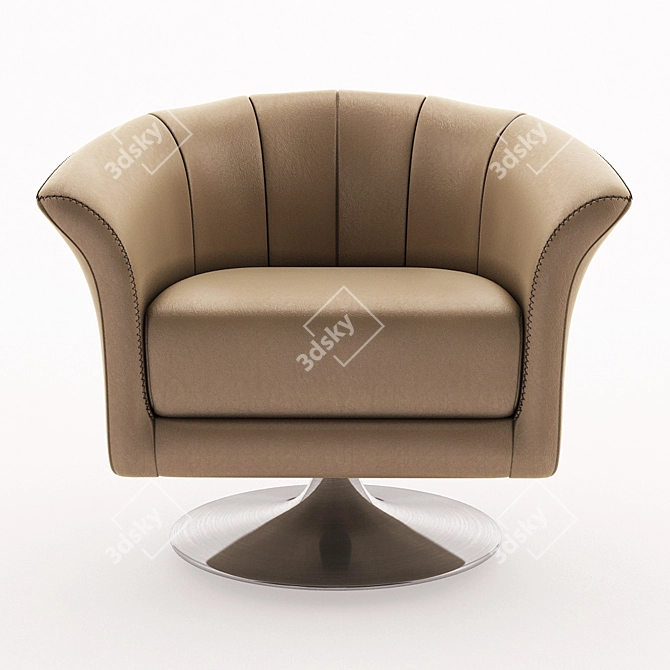 Contemporary Oyster POL Armchair: 3D Max File 3D model image 1