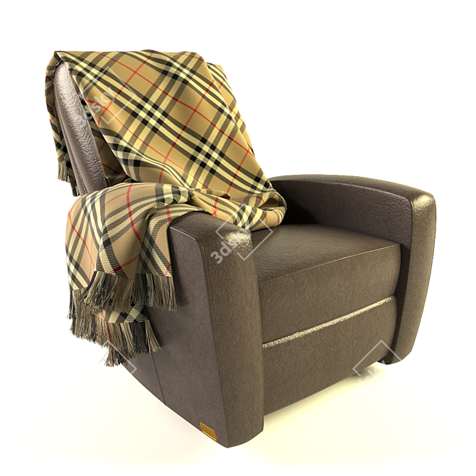 Title: Custom-Molded Recliner Armchair 3D model image 1