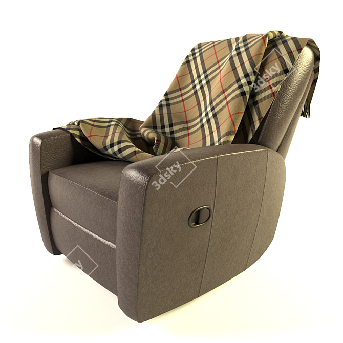 Title: Custom-Molded Recliner Armchair 3D model image 2