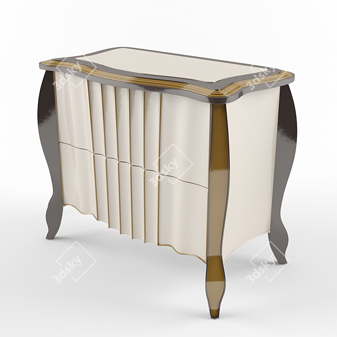 Elegant Bedside Table 3D model image 1