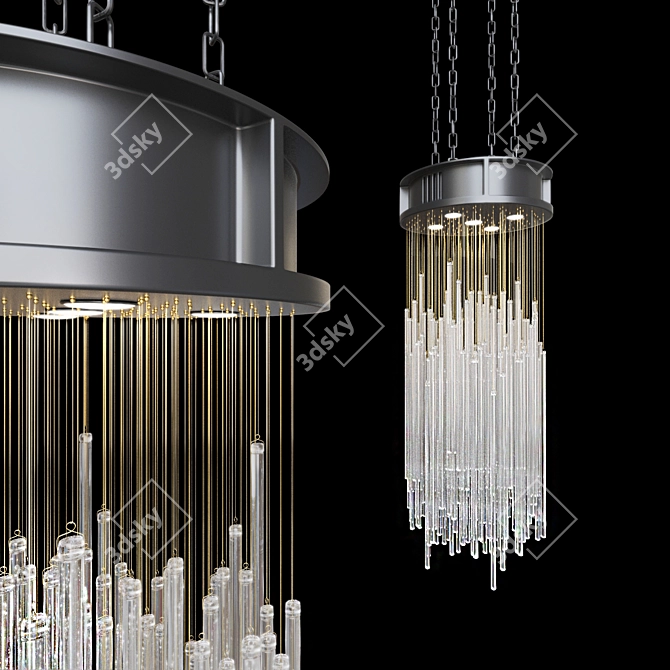 Raindrop Glow Chandelier 3D model image 1