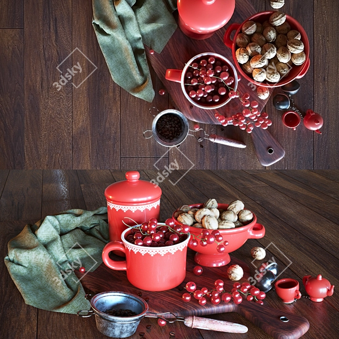 Currant-studded Still Life 3D model image 1