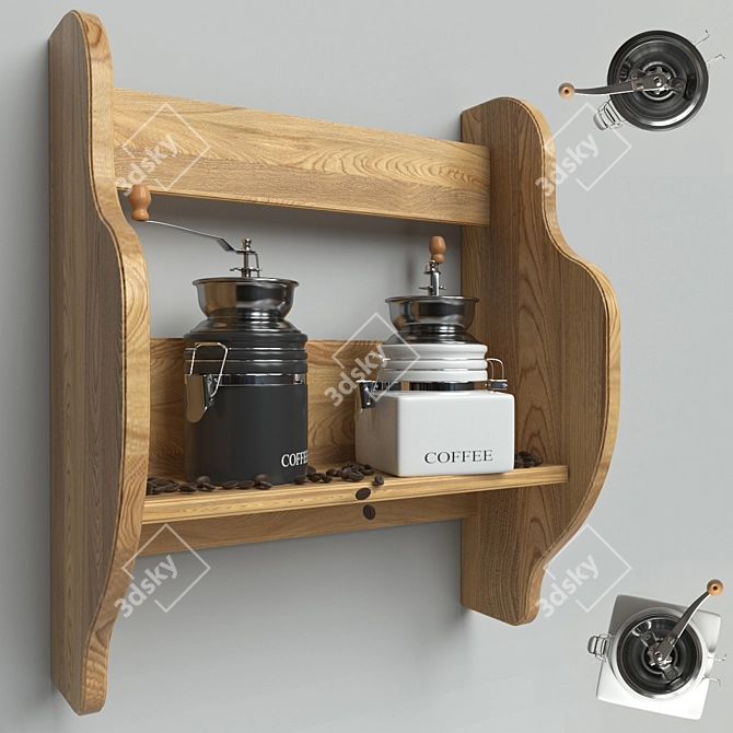 GrindMaster Coffee Mill: Fresh and Flavorful Brews 3D model image 1