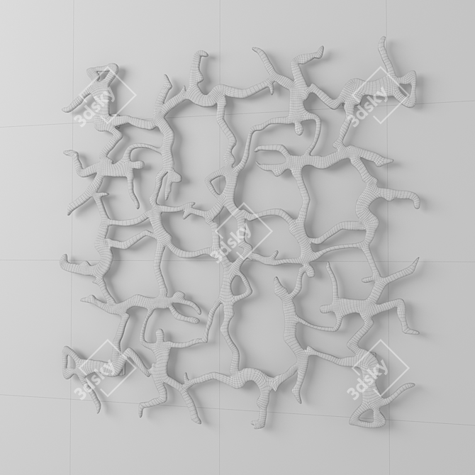 Golden Acrobats Wall Art 3D model image 2