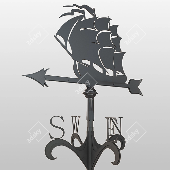 Nautical Weathervanes: Elegant Sailboat 3D model image 3