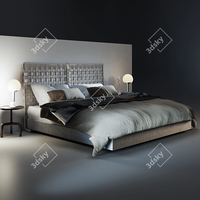 Luxurious Cestone Bed by Flexform 3D model image 2